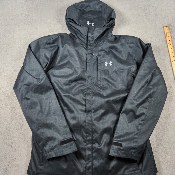 Under Armour Other - Under Armour ColdGear Hooded Loose Fit Full Zip Jacket Mens XL Black